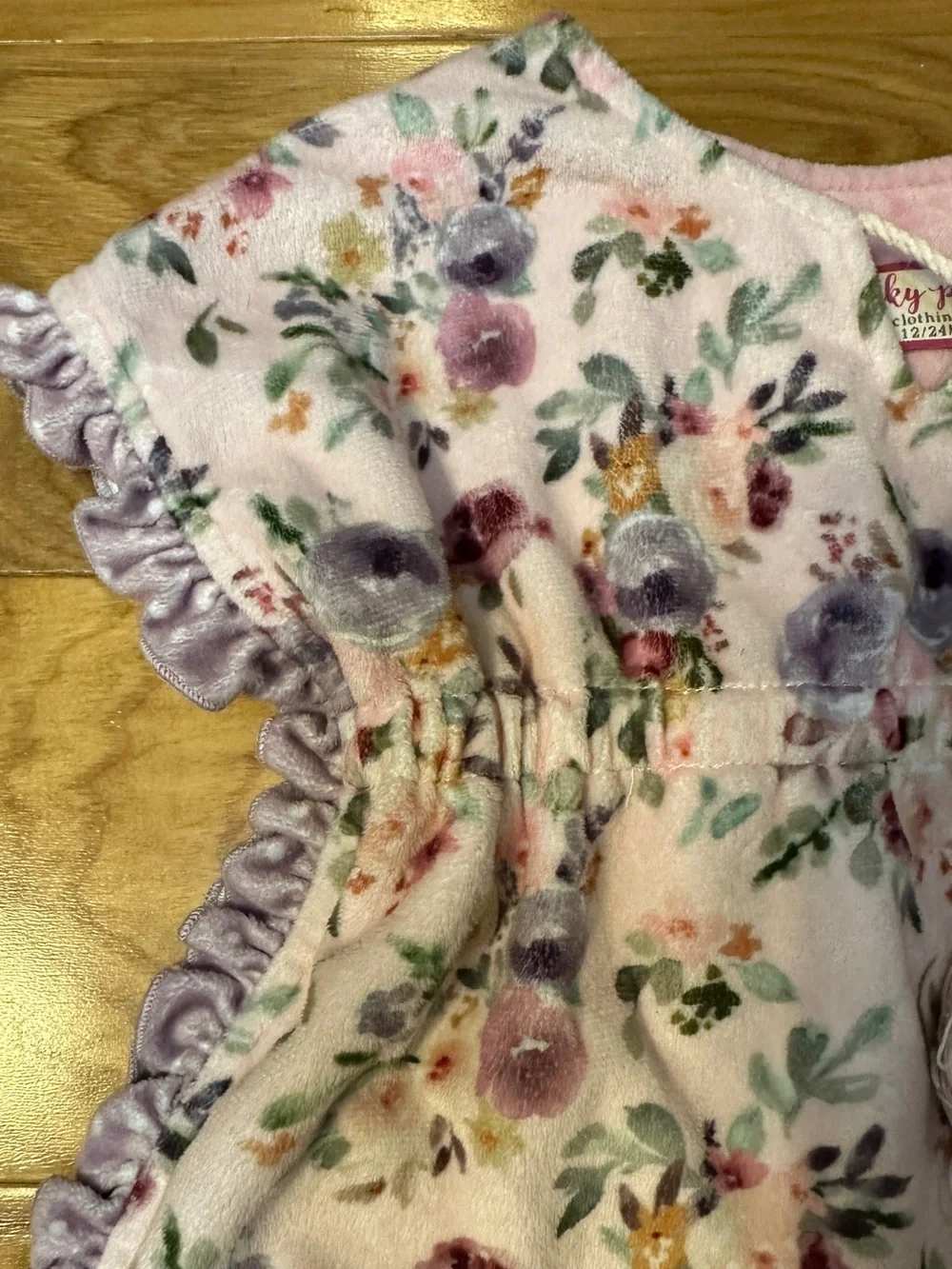 Cheeky Plum Floral Terry Swim Cover Up Ruffle Tassel Boho Boutique Beach 12-24M